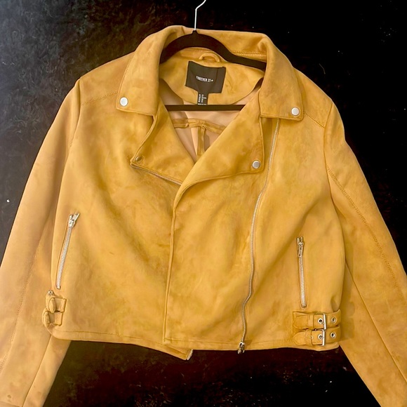 Forever 21 Tan Faux Leather Moto Jacket - Picture 1 of 3